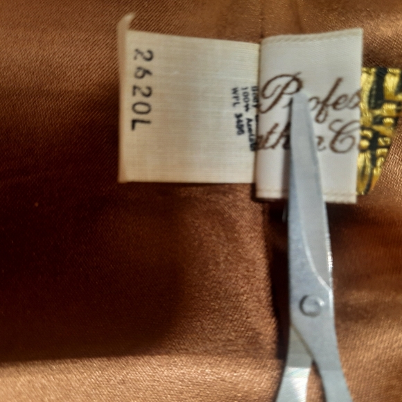 Vintage late 70/Early 80 London Fog 2 button distress Carmel Leather Blazer 40L - Picture 7 of 12